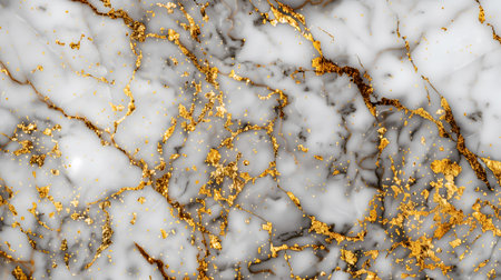 This luxurious marble texture features a blend of white and gray with striking golden veining, perfect for enhancing various design projects and creating an elegant atmosphere in interiors.の素材