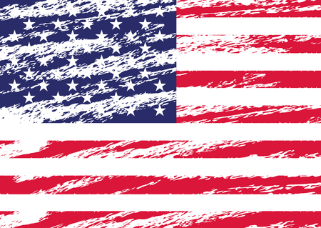 Creative Isolated USA Flag In Grunge Style. Vector Illustration.のイラスト素材