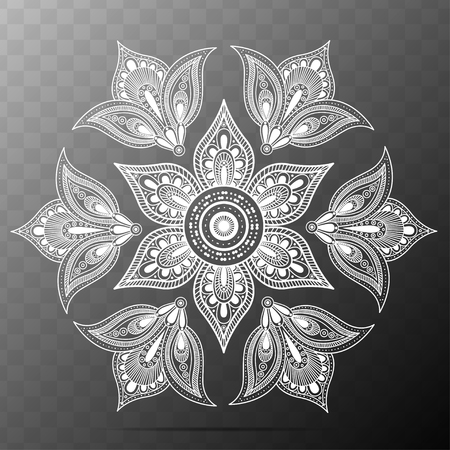 Flower Mandala. Oriental Pattern Vector Illustration. Vintage decorative elements. Islam, Arabic, Indian, Turkish and Ottoman Motifsのイラスト素材
