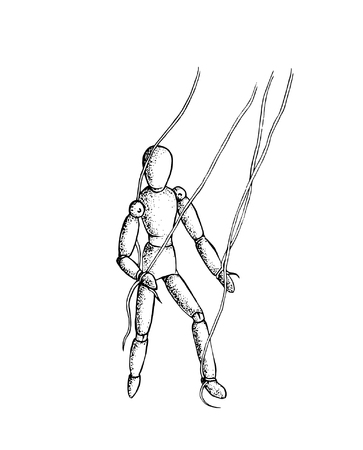 Hand drawn vector illustration of puppet dollのイラスト素材