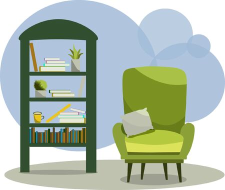 Vector image of home interior in flat styleのイラスト素材