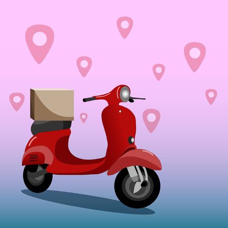 Vecror illustration for moto-deliveryのイラスト素材