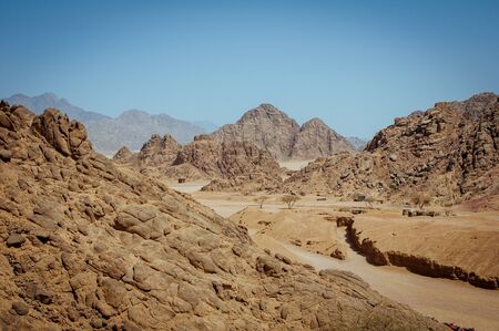 mountains in the hot desertの写真素材