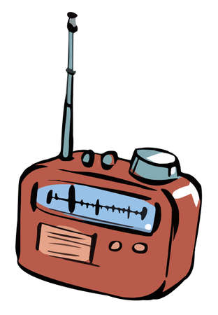 Retro radio receiver icon. Cartoon illustration of retro radio receiver vector icon for web.のイラスト素材