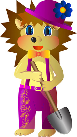 hedgehog gardenerのイラスト素材
