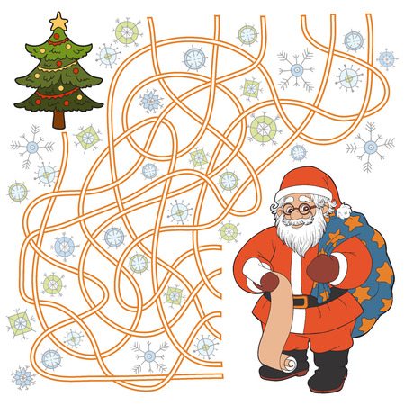 Maze game (Santa Claus)のイラスト素材