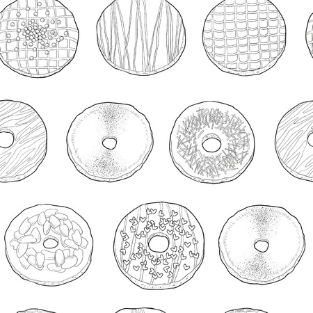 Seamless pattern (donuts)のイラスト素材