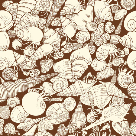 Seamless pattern with seashellsのイラスト素材