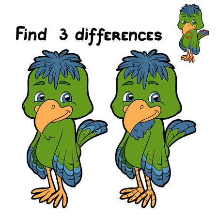 Find 3 differences (bird)のイラスト素材