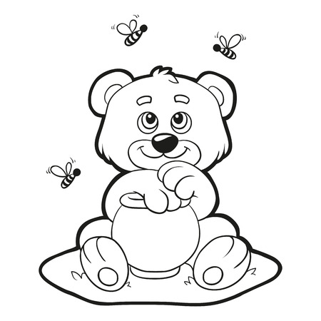 Coloring book (bear)のイラスト素材