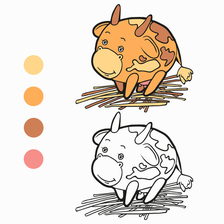Coloring book (cow)のイラスト素材