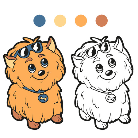 Coloring book (dog)のイラスト素材