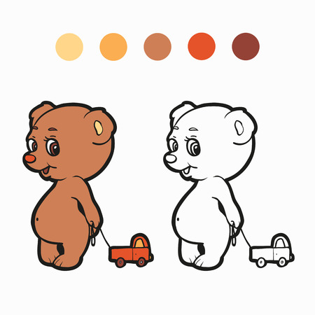 Coloring book (bear)のイラスト素材