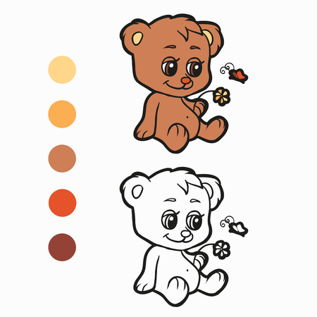 Coloring book (bear)のイラスト素材