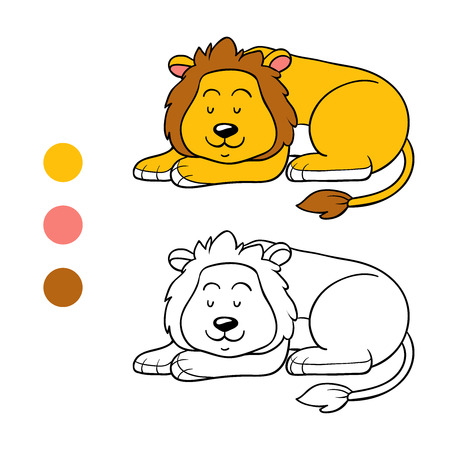 Coloring book (lion)のイラスト素材