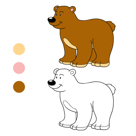 Coloring book (bear)のイラスト素材