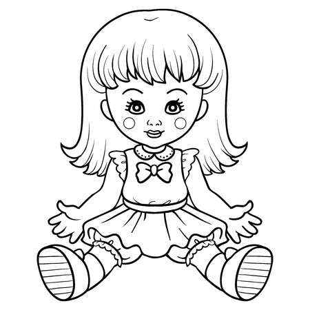 Coloring book (doll)のイラスト素材
