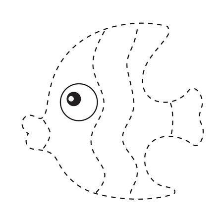 Connect the dots (fish)のイラスト素材