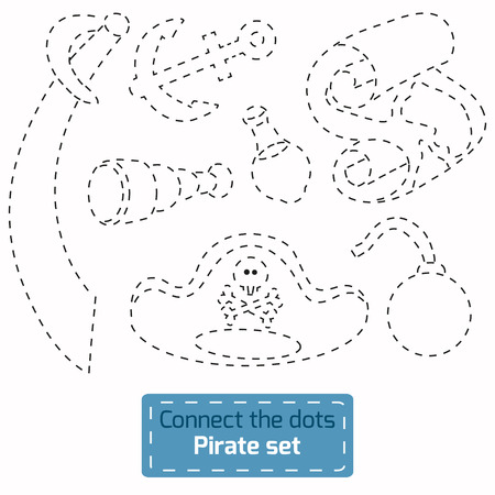 Connect the dots (pirate set)のイラスト素材