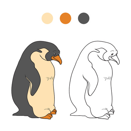 Coloring book (penguin)のイラスト素材