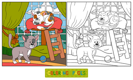 Coloring book (cats)のイラスト素材