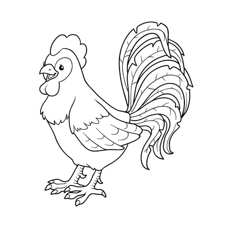 Game for children: Coloring book (rooster)のイラスト素材