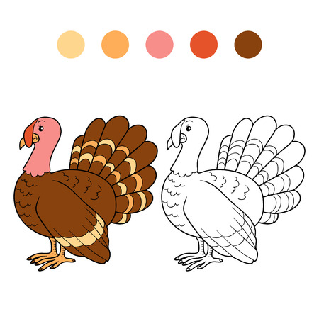 Game for children: Coloring book (turkey)のイラスト素材