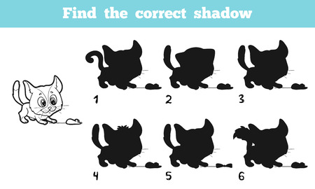 Game for children: Find the correct shadow (cat)のイラスト素材