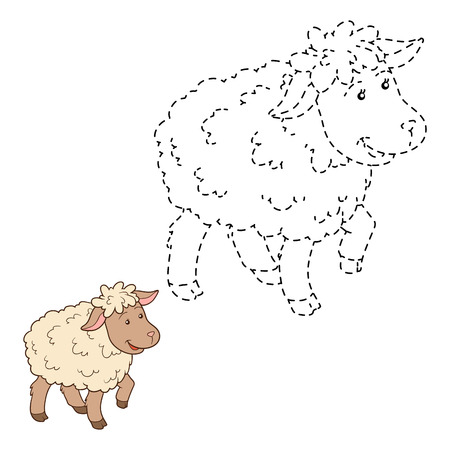 Game for children: Connect the dots (sheep)のイラスト素材