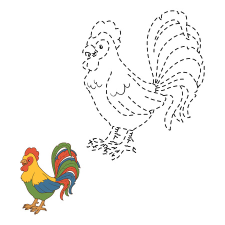 Game for children: Connect the dots (rooster)のイラスト素材