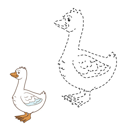 Game for children: Connect the dots (goose)のイラスト素材