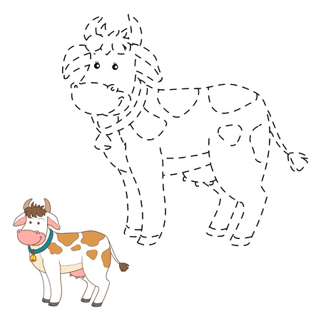 Game for children: Connect the dots (cow)のイラスト素材