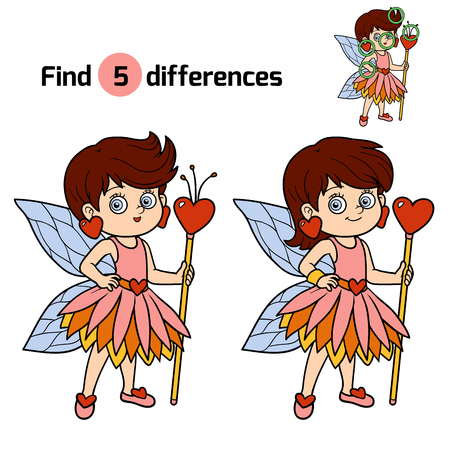 Find differences, education game for children: little fairyのイラスト素材