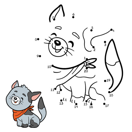 Numbers game, education game for children (gray cat) Numbers game, education game for children (gray cat)