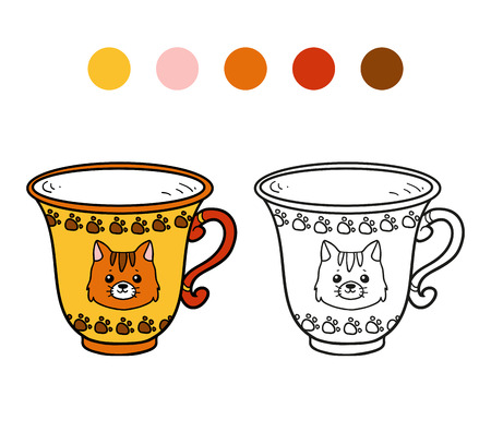 Coloring book, coloring page for children (cup)のイラスト素材