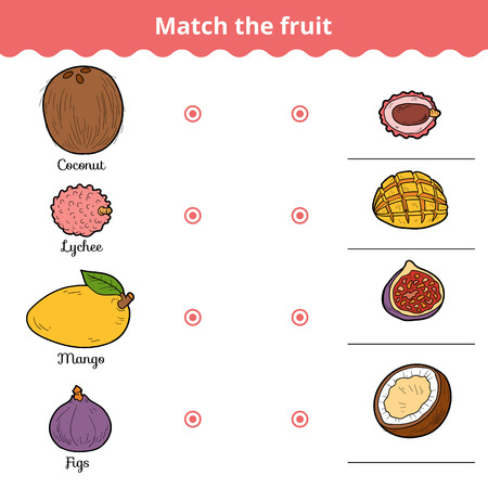Matching game for children, education game. Match the fruitsのイラスト素材