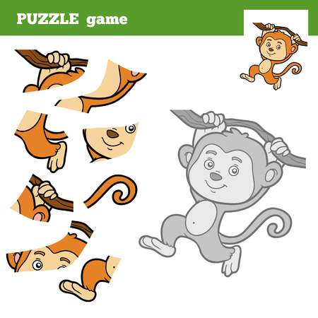 Puzzle Game for children (monkey), education gameのイラスト素材