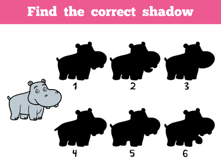 Find the correct shadow, education game for children. Little pigのイラスト素材