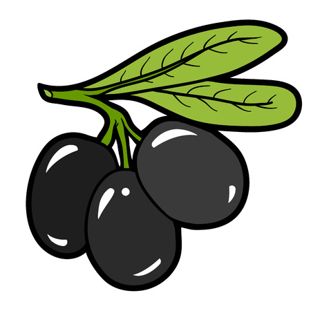 Color image, vector cartoon berry, Olivesのイラスト素材