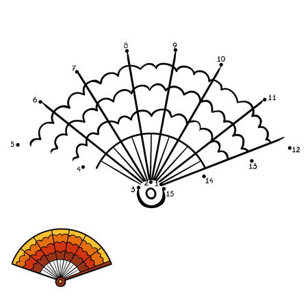 Numbers game, education dot to dot game for children, Fanのイラスト素材