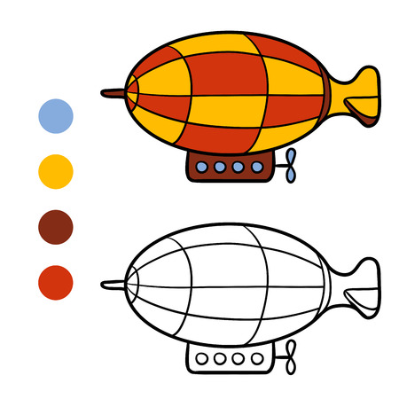 Coloring book for children, Airshipのイラスト素材