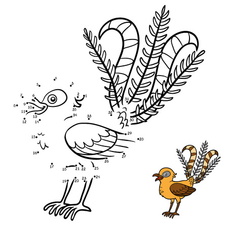 Numbers game, education dot to dot game for children, Lyrebirdのイラスト素材