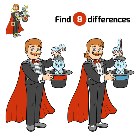 Find differences, education game for children, Illusionistのイラスト素材