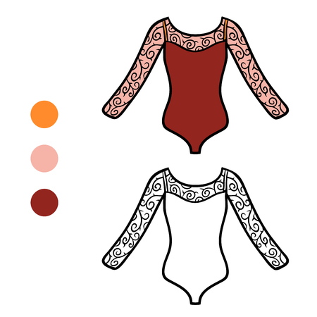 Coloring book for children, Dance Leotardのイラスト素材