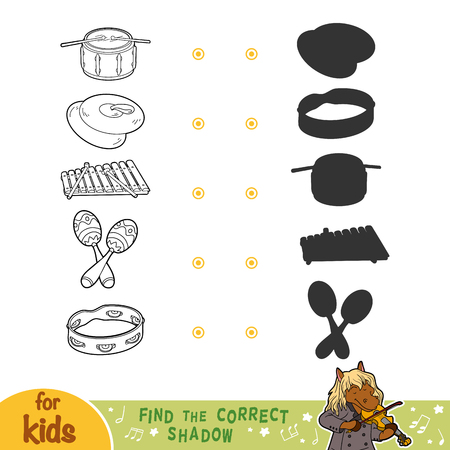 Find the correct shadow, education game for childrenのイラスト素材