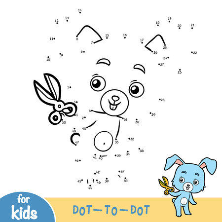 Numbers game, education dot to dot game for childrenのイラスト素材