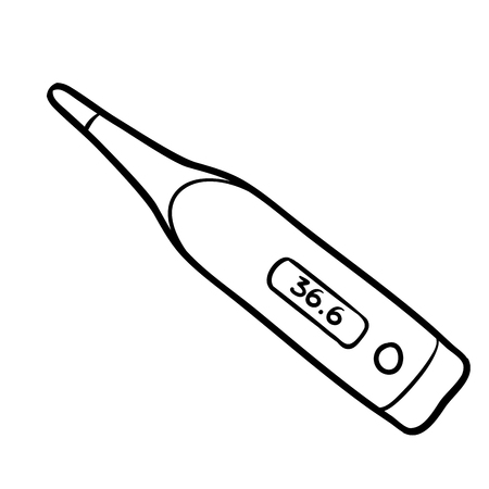 Coloring book for children, Thermometer.のイラスト素材