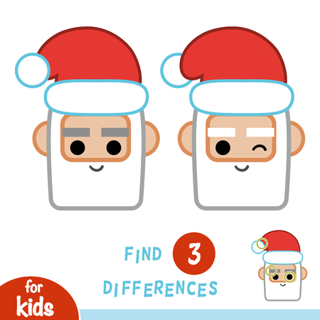Find differences, education game for children, Santa Claus.のイラスト素材