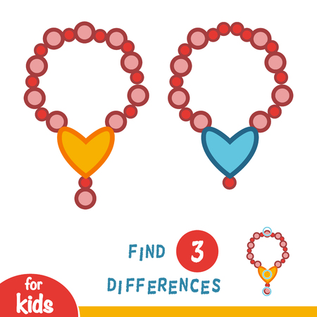 Find differences, education game for children, Necklaceのイラスト素材