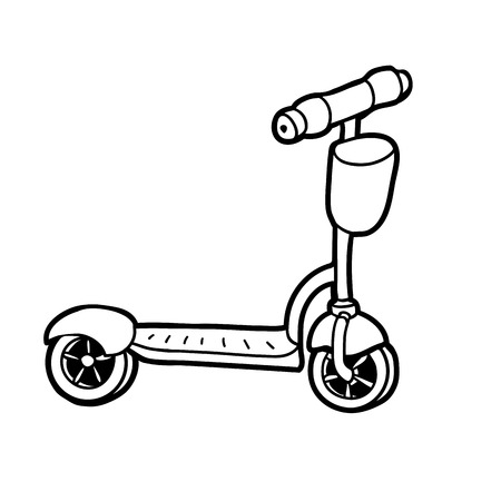 Coloring book for children, Kick scooterのイラスト素材